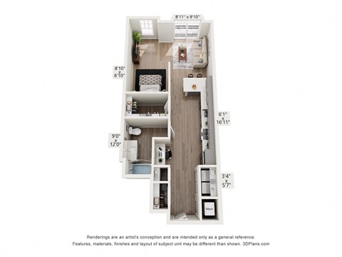 a stylized floor plan of a 2100 sq ft apartment